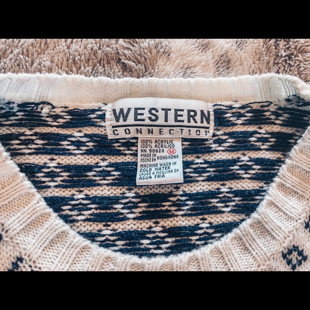 Western Connection Vintage Knit Christmas Sweater - Picture 4 of 6